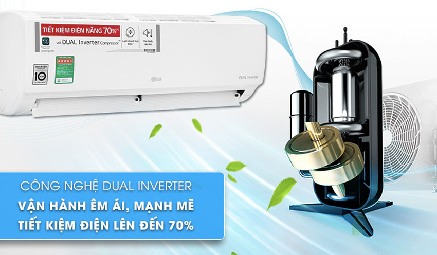 Công nghệ Dual Inverter của điều hòa LG V10API1 9000BTU