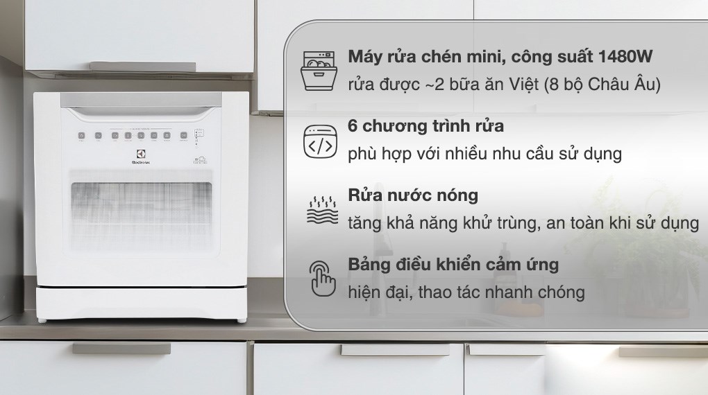 Máy Rửa Bát Electrolux ESF6010BW 8 Bộ