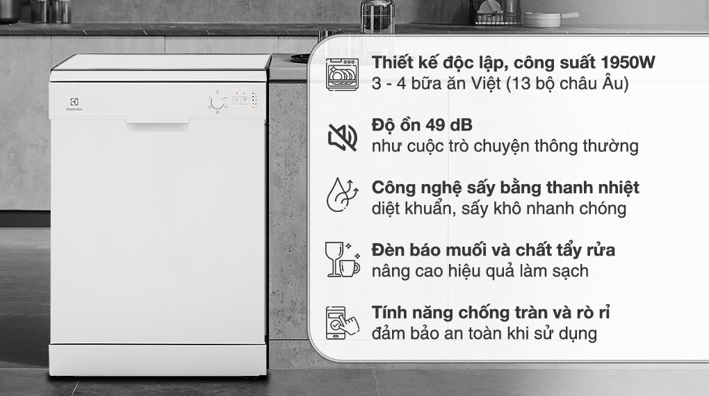 Máy Rửa Bát Electrolux ESF5206LOW 13 Bộ
