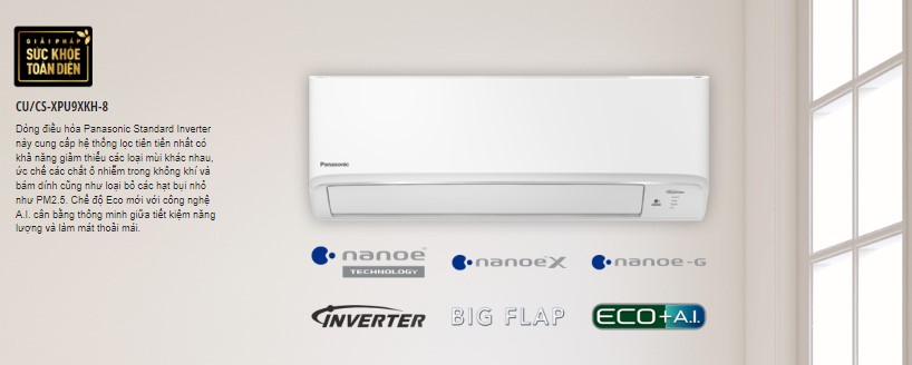 Điều hòa Panasonic XPU9XKH-8 9000BTU 1 chiều Inverter