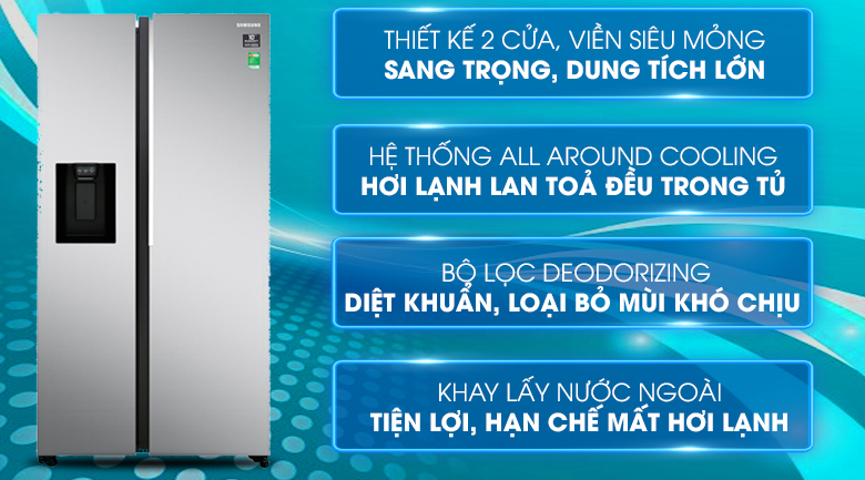 Tủ lạnh Samsung RS64R5101SL/SV Side By Side Inverter 2 Cánh 660 Lít