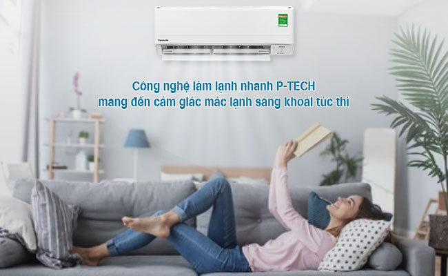 Công nghệ làm lạnh nhanh P-Tech cùng cánh đảo gió AEROWINGS của điều hòa Panasonic CU/CS-XPU12XKH-8