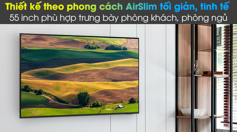 Smart Tivi Samsung UA55AU8000KXXV - Tuyệt tác thiết kế thanh mảnh mang đến vẻ đẹp sang trọng cho không gian