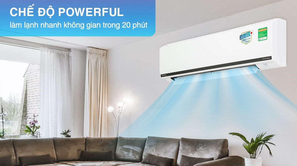 Công nghệ làm lạnh nhanh Powerful của điều hòa Daikin FTKB35XVMV