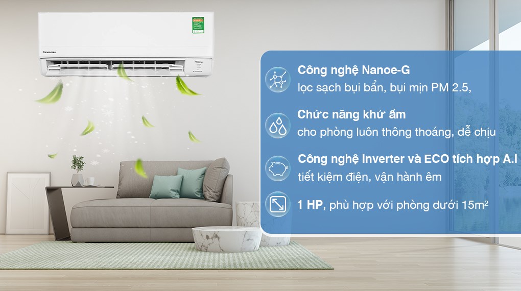 Điều hòa Panasonic XPU9XKH-8 9000BTU 1 chiều Inverter