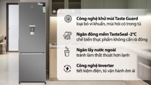 Tủ Lạnh Electrolux Inverter 2 Cánh 335 lít EBB3742K-A