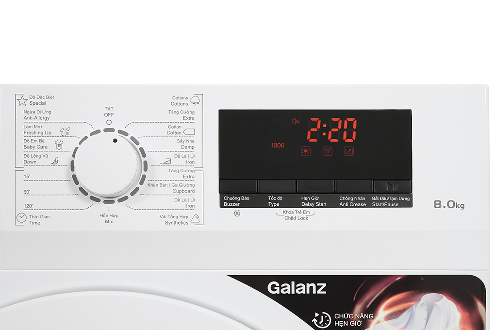Máy Sấy Quần Áo Galanz 8Kg DV-80T5C(W)