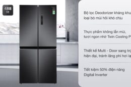 Bảo quản thực phẩm tốt, tiết kiệm điện với tủ lạnh Samsung RF48A4000B4/SV 4 cánh