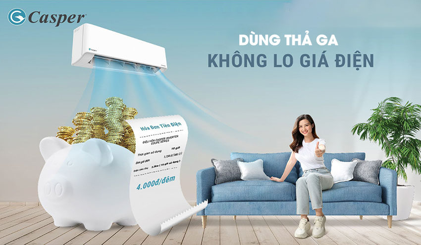 Điều hòa Casper GC-12IS33 Inverter tiết kiệm hóa đơn tiền điện, làm lạnh nhanh chóng