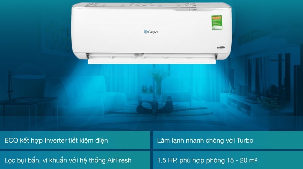 3. Điều Hòa Casper GC-12TL32 12000BTU 1 Chiều Inverter