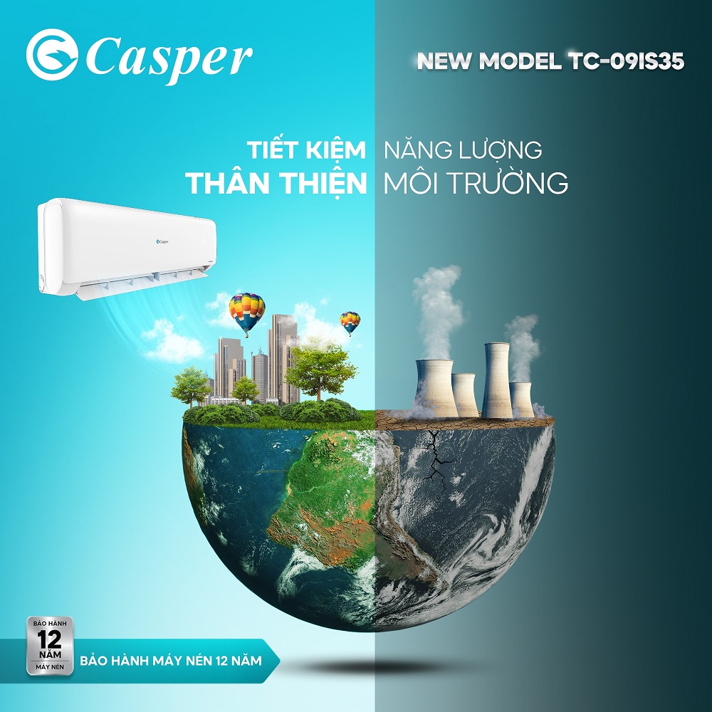 Điều hòa Casper TC-09IS35 9000BTU tiết kiệm điện hơn so với dòng điều hòa thông thường