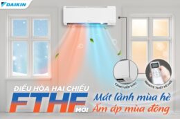 Điều hòa Daikin FTHF25XVMV 2 chiều: Mát lạnh mùa Hè, ấm áp mùa Đông