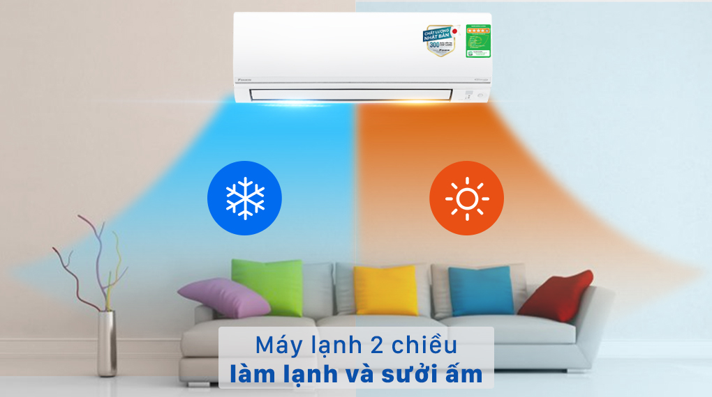 Điều hòa Daikin FTHF35VAVMV 2 chiều làm lạnh và sưởi ấm linh hoạt, mang tới cuộc sống 4 mùa như ý