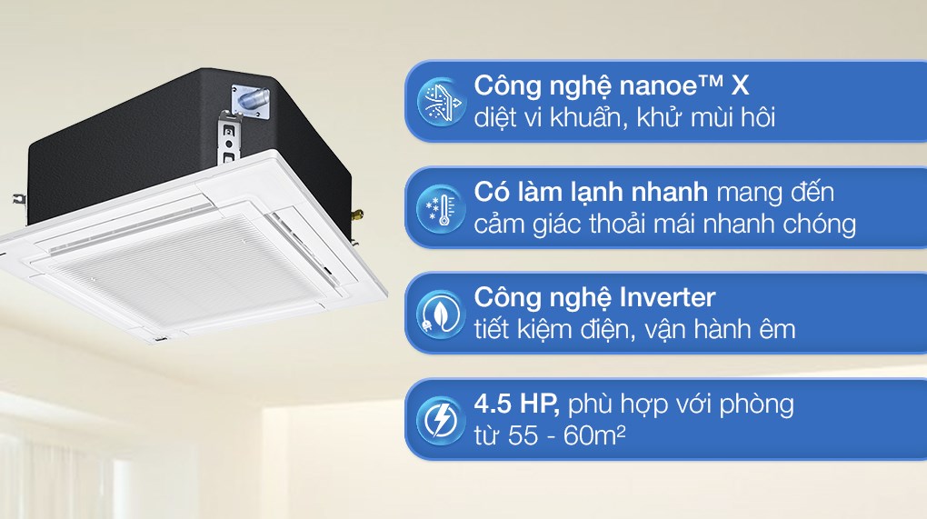 Điều Hòa Âm Trần Panasonic 42000BTU 1 Chiều Inverter S-3448PU3H/U-43PR1H5