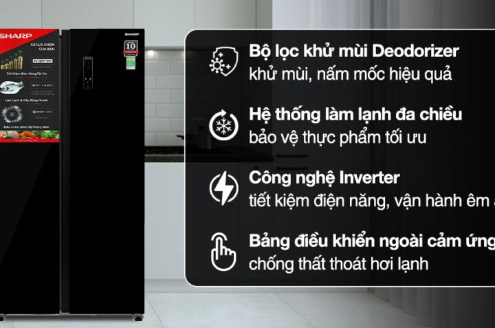 Khám phá những công nghệ hiện đại có trên tủ lạnh Sharp SJ-SBX530VG-BK Inverter