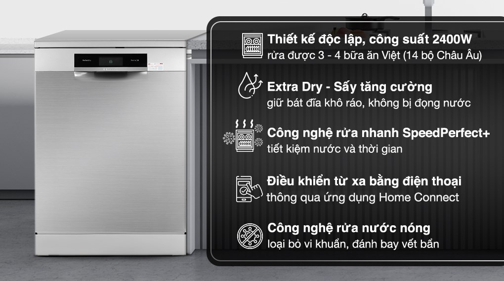 Máy Rửa Bát Bosch SMS8YCI03E 14 Bộ Series 8