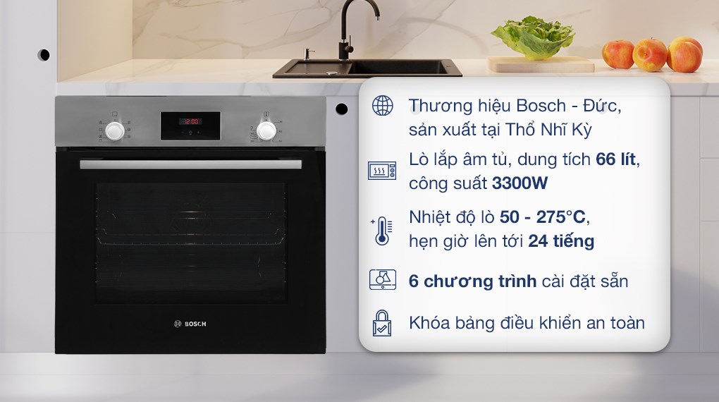 Lò Nướng Bosch Âm Tủ HBF113BR0A 66 Lít Serie 2