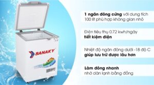 Tủ Đông Sanaky 100 Lít VH-1599HY