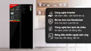 Tủ Lạnh Sharp Side By Side Inverter 442 Lít SJ-SBX440VG-BK
