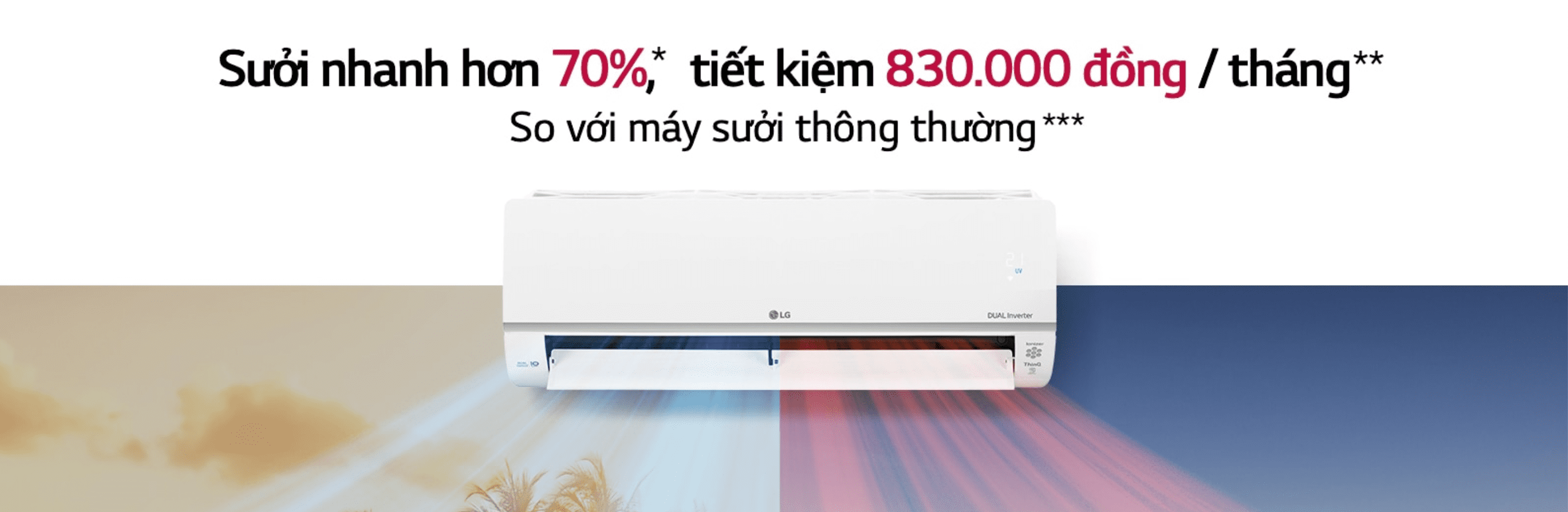 Chế độ sưởi ấm nhanh điều hòa 2 chiều LG