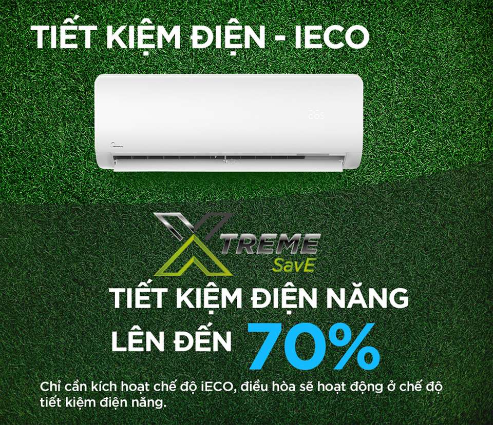 Chế độ tiết kiệm điện IECO giúp tiết kiệm lên đến 70%