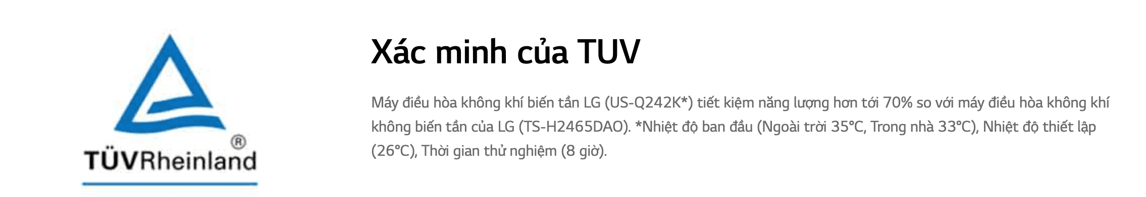 Chứng nhận khả năng tiết kiệm điện của điều hòa lg inverter
