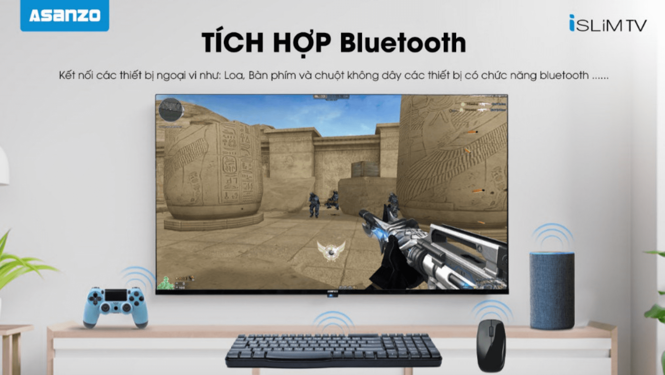 Kết nối bluetooth trên tivi asanzo