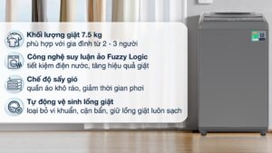 Máy giặt Casper 7.5 kg WT-75NG1