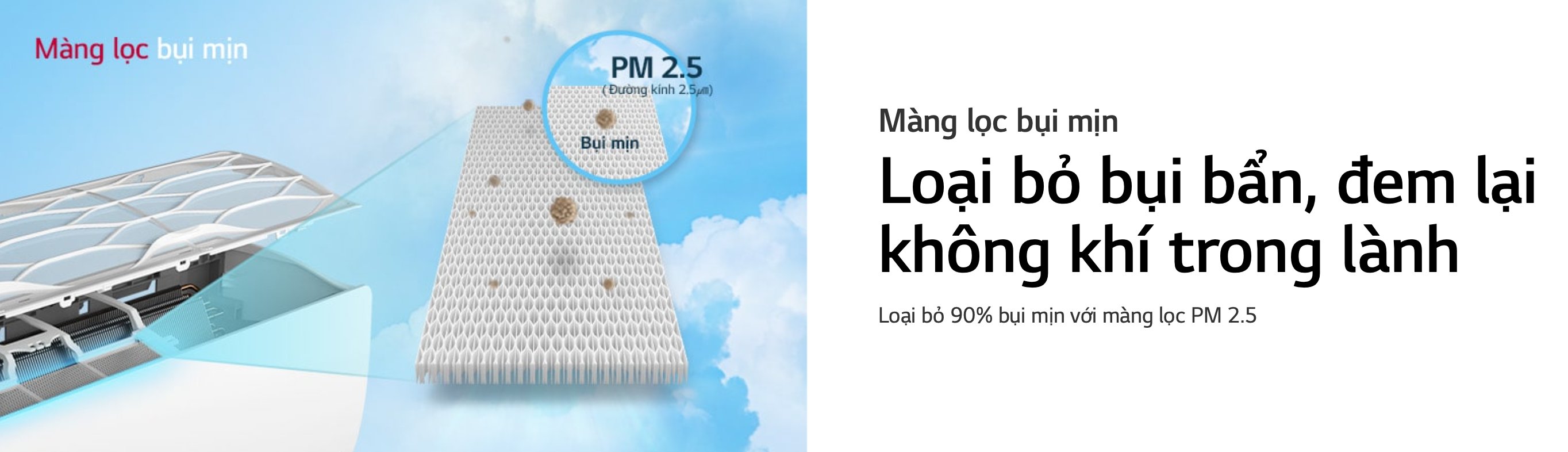 màng lọc bụi mịn Pm 2.5 điều hòa LG