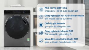 Máy Giặt Aqua Inverter 15Kg AQD-A1500H.PS