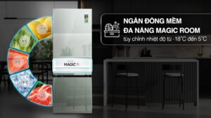 Tủ Lạnh Aqua Inverter 324 lít AQR-B380MA(FB)