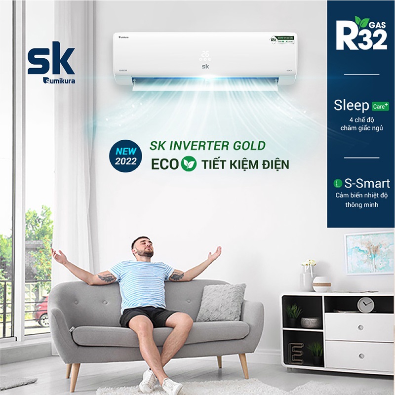 Điều Hòa Sumikura 9000BTU 2 Chiều Inverter APS/APO-H092GOLD