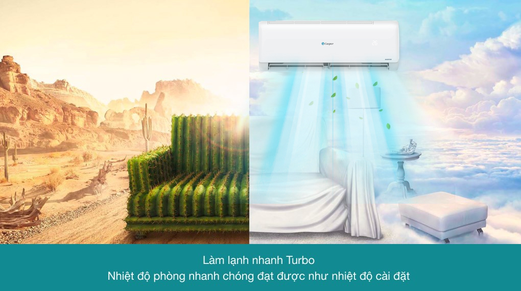 Điều hòa Casper TC-18IS36 18000BTU làm lạnh nhanh chóng, mang lại cảm giác dễ chịu