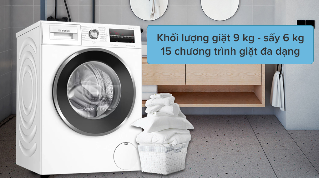 Máy Giặt Bosch 9Kg Sấy 6Kg WNA14400SG