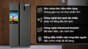 Tủ Lạnh Casper Side By Side Inverter 460 Lít RS-460PG