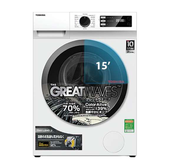 Chế độ giặt nhanh chỉ trong vòng 15 phút