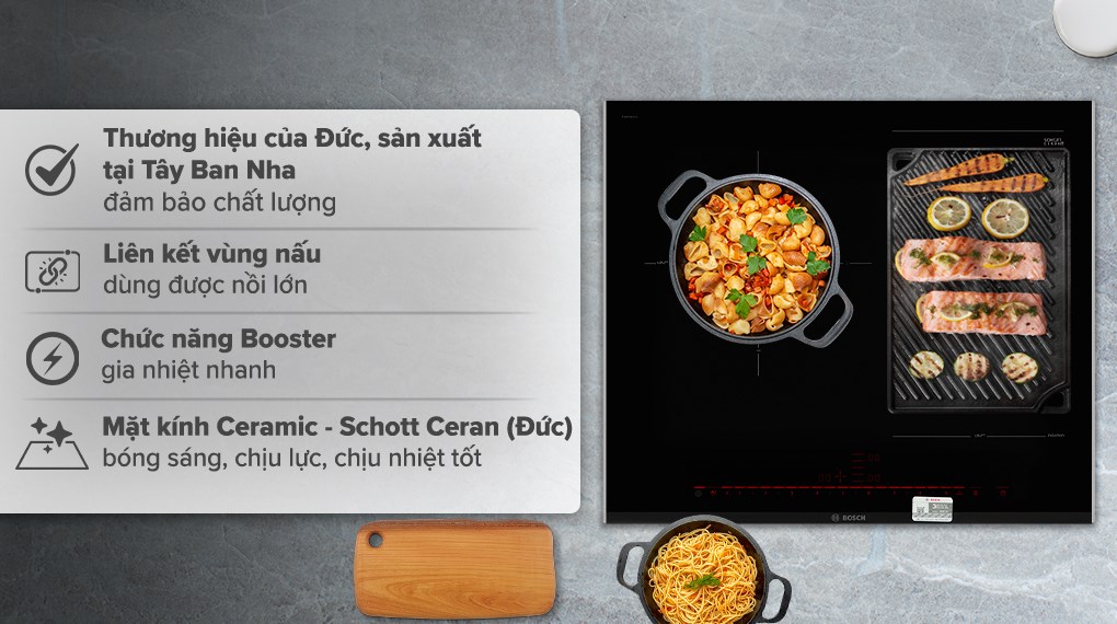 Bếp Từ Bosch PXJ675DC1E 3 Vùng Nấu Series 8