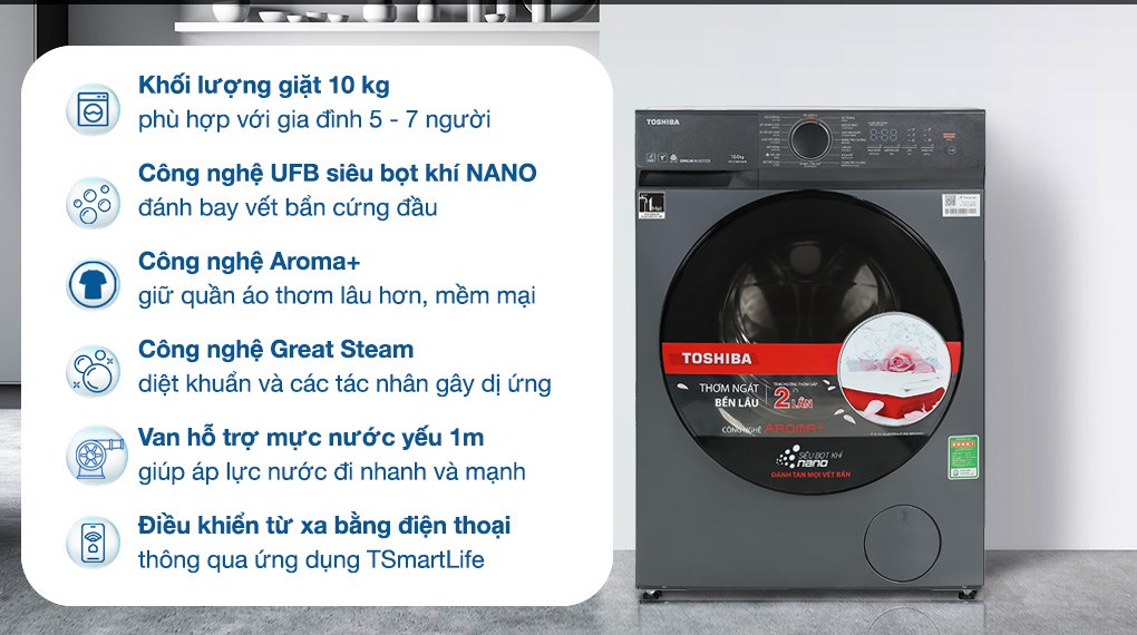 Máy Giặt Toshiba Inverter 10Kg TW-T21BU110UWV(MG)