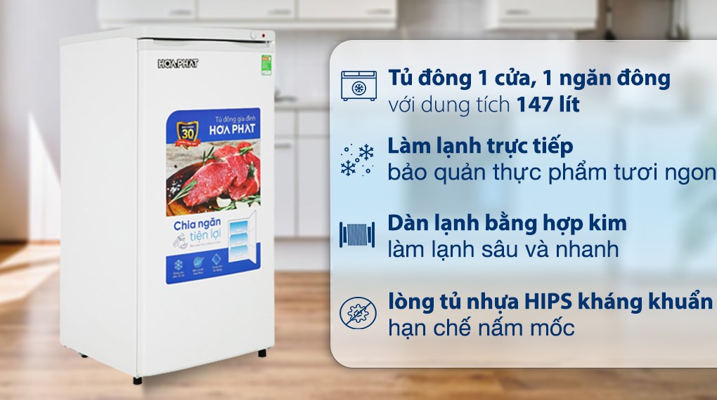 Tủ Đông Funiki Hòa Phát 147 Lít HPF UAH6147 Đứng