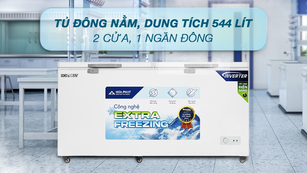 Tủ Đông Funiki Hòa Phát HPF AD6544 Dàn Đồng 2 cánh 544 Lít