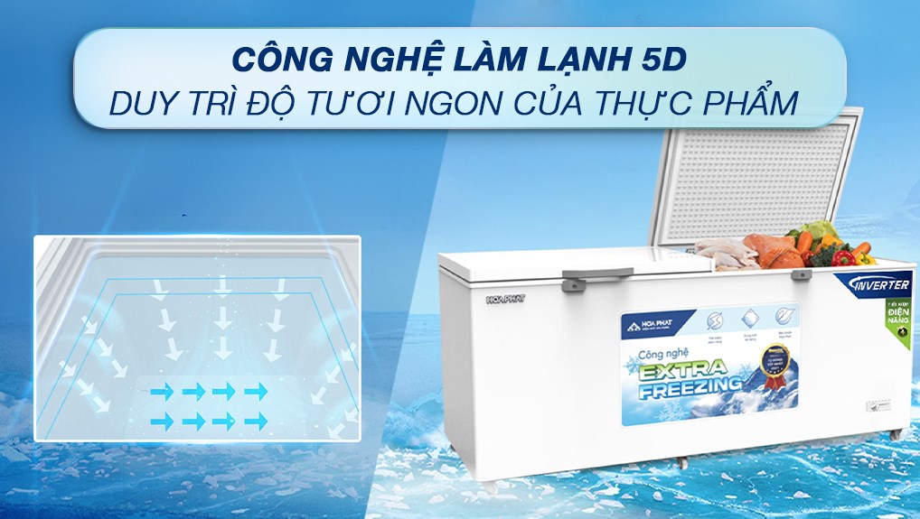 Tủ Đông Funiki Hòa Phát HPF AD6544 Dàn Đồng 2 cánh 544 Lít
