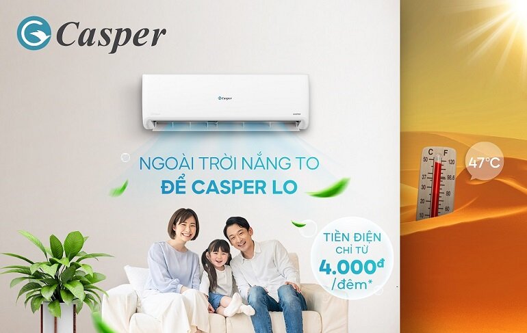 Điều hòa Casper 18000BTU GC-18IS33 tiêu thụ điện hợp lý, tiết kiệm tối đa