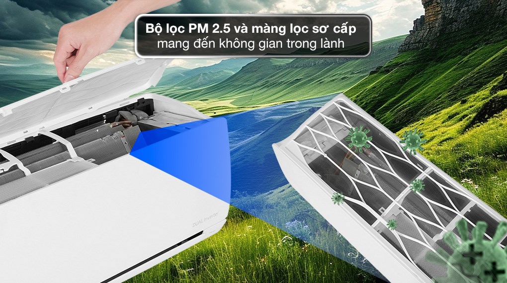 Điều hòa LG 18000BTU V18WIN1 giúp người dùng tận hưởng không khí sạch toàn diện