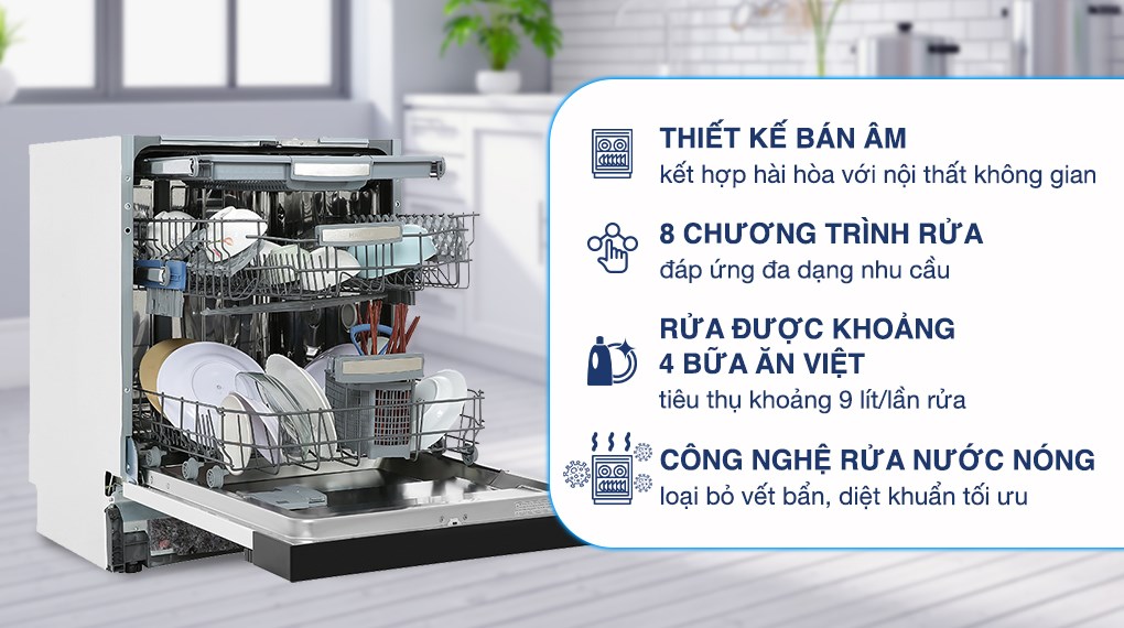 Máy Rửa Bát Hafele HDW-HI60B 15 Bộ
