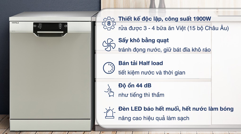 Máy Rửa Bát Hafele HDW-F60C 15 Bộ