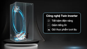 Tủ Lạnh Aqua Inverter Side By Side 646 Lít AQR-S682XA(SLB)