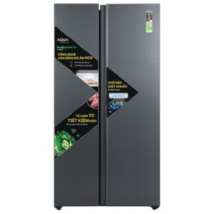 Tủ Lạnh Aqua Inverter Side By Side 646 Lít AQR-S682XA(SLB)