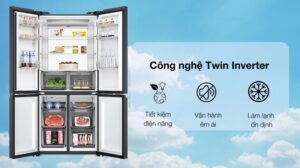 Tủ Lạnh Aqua Inverter Multi Door 660 Lít AQR-M727XA(GB)U1