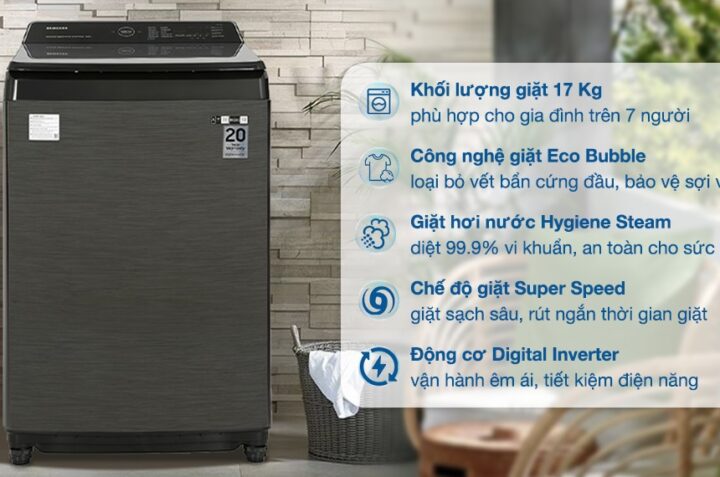Vì sao máy giặt Samsung WA17CG6886BV/SV 17kg được ưa chuộng?