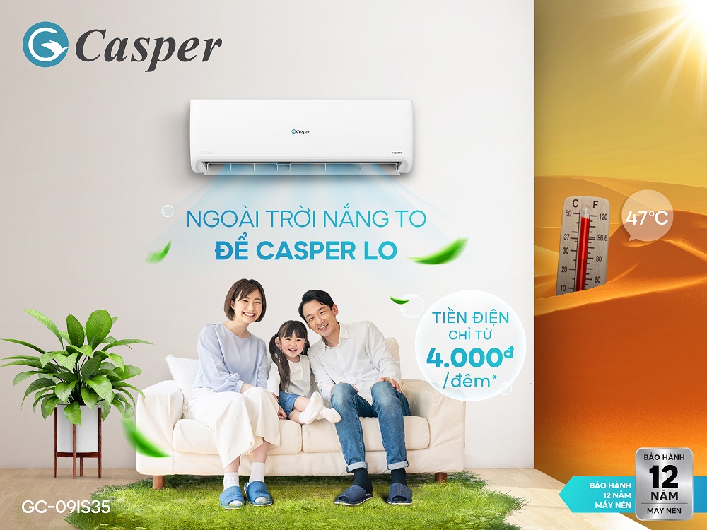 điều hòa Casper 9000BTU GC-09IS35 tiết kiệm điện